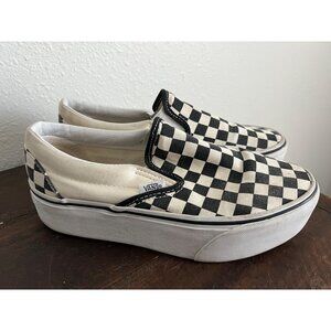 Vans Checkerboard Slip-On Platform Sneakers – Women’s 7.5
